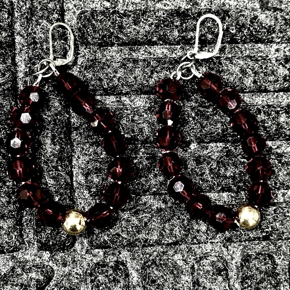 Crystal Ruby Red Dangle Earrings WOW